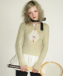 musubore（ムスボレ）の「pleatsed print sheer tops / プリーツプリントトップス（Tシャツ/カットソー）」