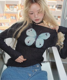 musubore(���X�{��)��pleatsed print sheer tops / �v���[�c�v�����g�g�b�v�X(T�V���c/�J�b�g�\�[)