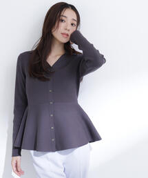 NATURAL BEAUTY BASIC（ナチュラルビューティーベーシック）の「◇スキッパーペプラムリブニット（ニット/セーター）」