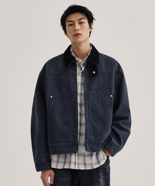 KIIMUIR(キミュア)の「ヴィンテージワークジャケット_ネイビー(ブルゾン・レディース・ネイビー・MEDIUM/LARGE/X-LARGE)」の2枚目の写真