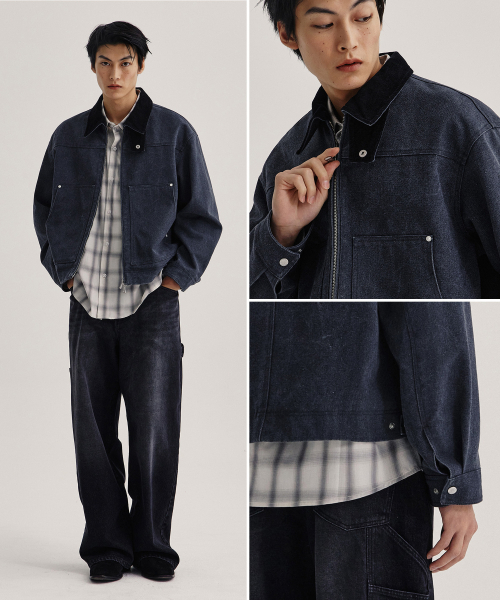 KIIMUIR(キミュア)の「ヴィンテージワークジャケット_ネイビー(ブルゾン・レディース・ネイビー・MEDIUM/LARGE/X-LARGE)」の3枚目の写真