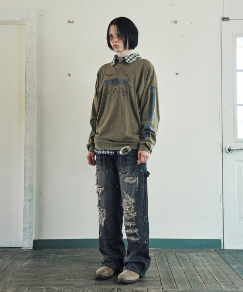 THEVINYLHOUSE（ザバイニルハウス）の「WESTERN SALOON LS TEE OLIVE（Tシャツ/カットソー・メンズ・その他・S/M/L）」の4枚目の写真