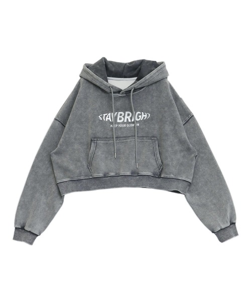 ANAP（アナップ）の「ウォッシュ加工 メタルプリント スウェット フーディー（パーカー・レディース・ブラック/ブルー/グレー・F）」の20枚目の写真