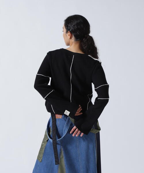 B'2nd(ビーセカンド)の「AVIREXxAULA AILA(アヴィレックスxアウラアイラ)サーマルニットトップス(Tシャツ/カットソー・レディース・ブラック/ホワイト・0)」の15枚目の写真