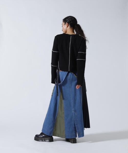 B'2nd(ビーセカンド)の「AVIREXxAULA AILA(アヴィレックスxアウラアイラ)サーマルニットトップス(Tシャツ/カットソー・レディース・ブラック/ホワイト・0)」の18枚目の写真