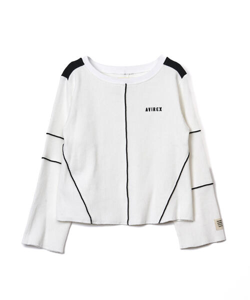 B'2nd(ビーセカンド)の「AVIREXxAULA AILA(アヴィレックスxアウラアイラ)サーマルニットトップス(Tシャツ/カットソー・レディース・ブラック/ホワイト・0)」の8枚目の写真