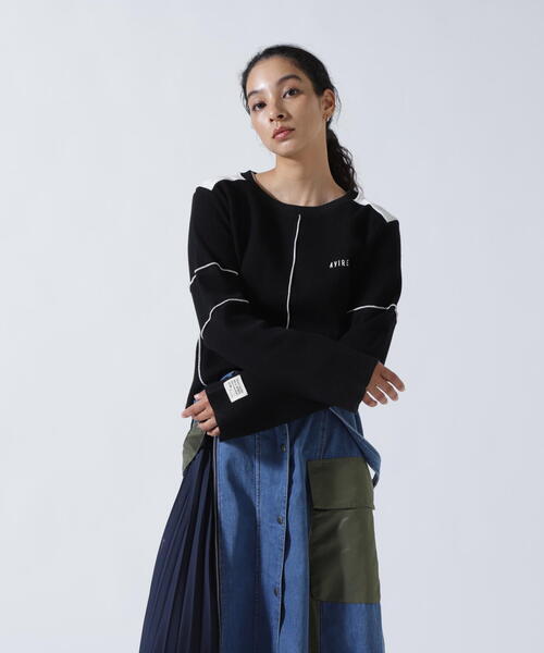 B'2nd(ビーセカンド)の「AVIREXxAULA AILA(アヴィレックスxアウラアイラ)サーマルニットトップス(Tシャツ/カットソー・レディース・ブラック/ホワイト・0)」の17枚目の写真