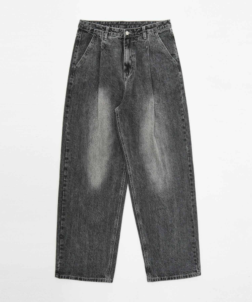 ACSHI（アクシ）の「ワンタックウォッシュドバルーンフィットワイドデニムパンツユニセックス（ブラック）（デニムパンツ・レディース・その他・M/L/XL/XS/S/XXL）」の12枚目の写真