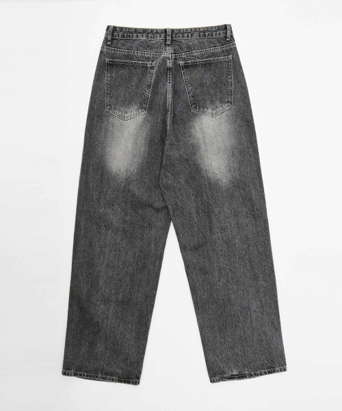 ACSHI（アクシ）の「ワンタックウォッシュドバルーンフィットワイドデニムパンツユニセックス（ブラック）（デニムパンツ・レディース・その他・M/L/XL/XS/S/XXL）」の13枚目の写真