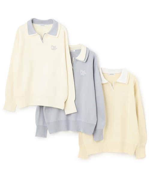 LOVETOXIC（ラブトキシック）の「【アラエル】W衿スキッパーニット（ニット/セーター・キッズ・アイボリー/サックスブルー/イエロー・S:140cm/130cm/M:150cm/L:160cm）」の10枚目の写真