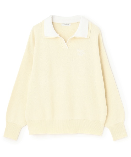 セール】【アラエル】W衿スキッパーニット（ニット/セーター