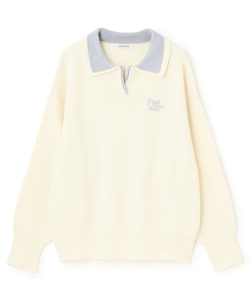 LOVETOXIC（ラブトキシック）の「【アラエル】W衿スキッパーニット（ニット/セーター・キッズ・アイボリー/サックスブルー/イエロー・S:140cm/130cm/M:150cm/L:160cm）」の18枚目の写真