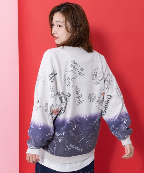 ScoLar Parity（スカラーパリティ）の「361106：落書き柄段染め風裏毛使いカーディガン（カーディガン/ボレロ・レディース・オートミール/杢グレー・M）」の19枚目の写真