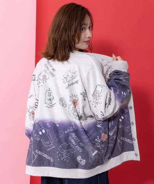 ScoLar Parity（スカラーパリティ）の「361106：落書き柄段染め風裏毛使いカーディガン（カーディガン/ボレロ・レディース・オートミール/杢グレー・M）」の18枚目の写真