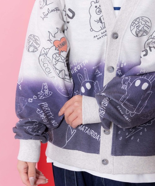 ScoLar Parity（スカラーパリティ）の「361106：落書き柄段染め風裏毛使いカーディガン（カーディガン/ボレロ・レディース・オートミール/杢グレー・M）」の17枚目の写真