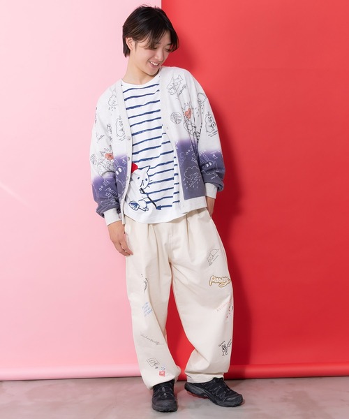 ScoLar Parity（スカラーパリティ）の「361106：落書き柄段染め風裏毛使いカーディガン（カーディガン/ボレロ・レディース・オートミール/杢グレー・M）」の14枚目の写真