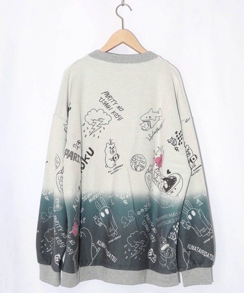 ScoLar Parity（スカラーパリティ）の「361106：落書き柄段染め風裏毛使いカーディガン（カーディガン/ボレロ・レディース・オートミール/杢グレー・M）」の9枚目の写真