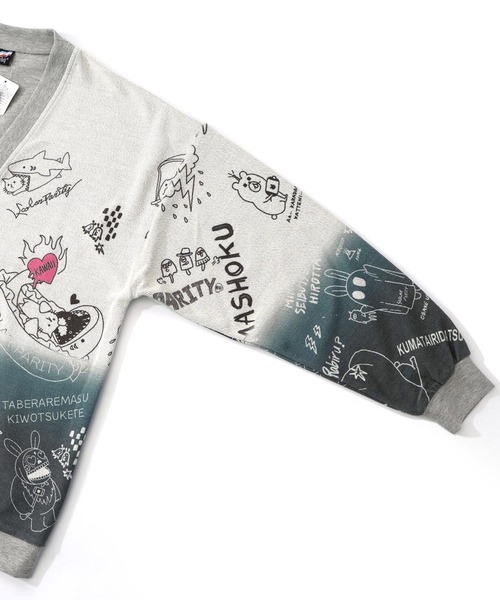 ScoLar Parity（スカラーパリティ）の「361106：落書き柄段染め風裏毛使いカーディガン（カーディガン/ボレロ・レディース・オートミール/杢グレー・M）」の6枚目の写真