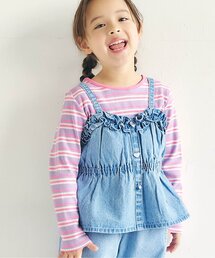 apres les cours | 【リンク】前後2WAYリボンリブTシャツ_ジュニア対応(Tシャツ/カットソー)