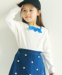 apres les cours | 【リンク】前後2WAYリボンリブTシャツ_ジュニア対応(Tシャツ/カットソー)