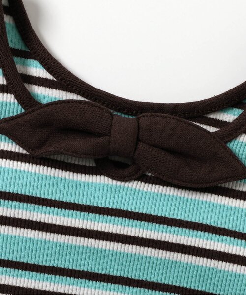 apres les cours（アプレレクール）の「【前後2WAY/リンク】リボンリブTシャツ_ジュニア対応（Tシャツ/カットソー・キッズ・オレンジ/ミント/ラベンダー/アイボリー・140/130/120/110/100/90/80）」の15枚目の写真