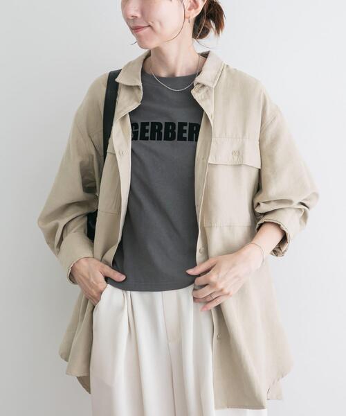 ITEMS URBANRESEARCH(アイテムズ アーバンリサーチ)の「ピーチスキンシャツ(シャツ/ブラウス・レディース・ブラウン/スミクロ/ベージュ・FREE)」の4枚目の写真