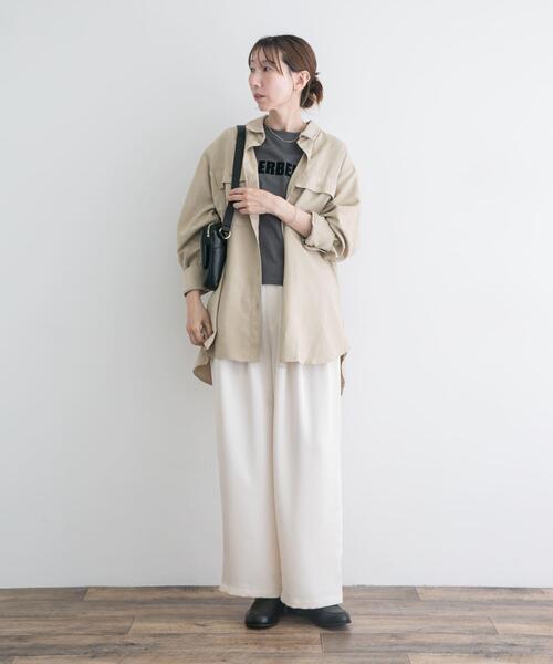 ITEMS URBANRESEARCH(アイテムズ アーバンリサーチ)の「ピーチスキンシャツ(シャツ/ブラウス・レディース・ブラウン/スミクロ/ベージュ・FREE)」の5枚目の写真