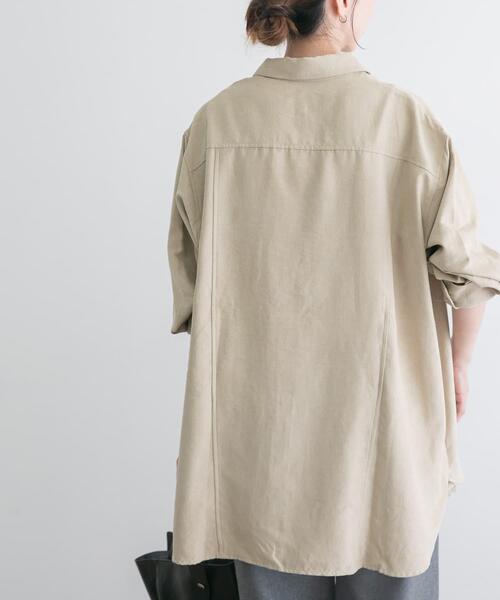 ITEMS URBANRESEARCH(アイテムズ アーバンリサーチ)の「ピーチスキンシャツ(シャツ/ブラウス・レディース・ブラウン/スミクロ/ベージュ・FREE)」の8枚目の写真