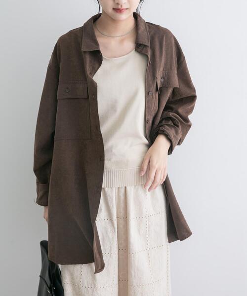 ITEMS URBANRESEARCH(アイテムズ アーバンリサーチ)の「ピーチスキンシャツ(シャツ/ブラウス・レディース・ブラウン/スミクロ/ベージュ・FREE)」の13枚目の写真