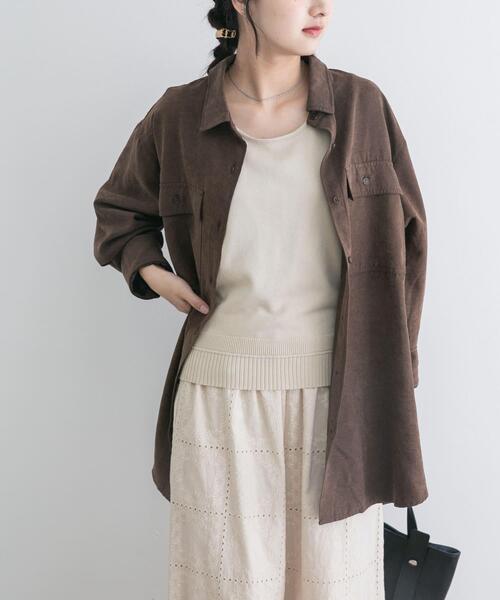 ITEMS URBANRESEARCH(アイテムズ アーバンリサーチ)の「ピーチスキンシャツ(シャツ/ブラウス・レディース・ブラウン/スミクロ/ベージュ・FREE)」の14枚目の写真
