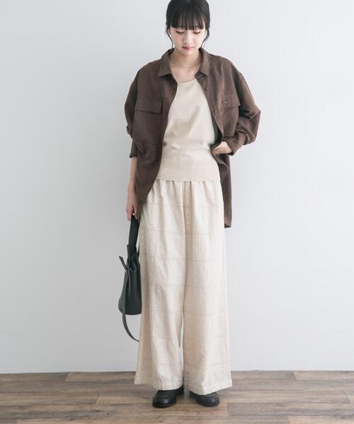 ITEMS URBANRESEARCH(アイテムズ アーバンリサーチ)の「ピーチスキンシャツ(シャツ/ブラウス・レディース・ブラウン/スミクロ/ベージュ・FREE)」の17枚目の写真