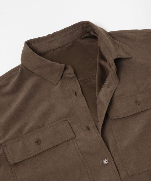 ITEMS URBANRESEARCH(アイテムズ アーバンリサーチ)の「ピーチスキンシャツ(シャツ/ブラウス・レディース・ブラウン/スミクロ/ベージュ・FREE)」の19枚目の写真