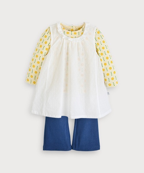 セール】【セットアップ】SunnyDayレイヤードワンピース＆長袖トップス 