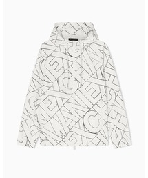 ARMANI EXCHANGE（アルマーニエクスチェンジ）の「【A|X アルマーニ エクスチェンジ】ダイアゴナルオールオーバーロゴ フーデッドナイロンジャケット（ナイロンジャケット）」