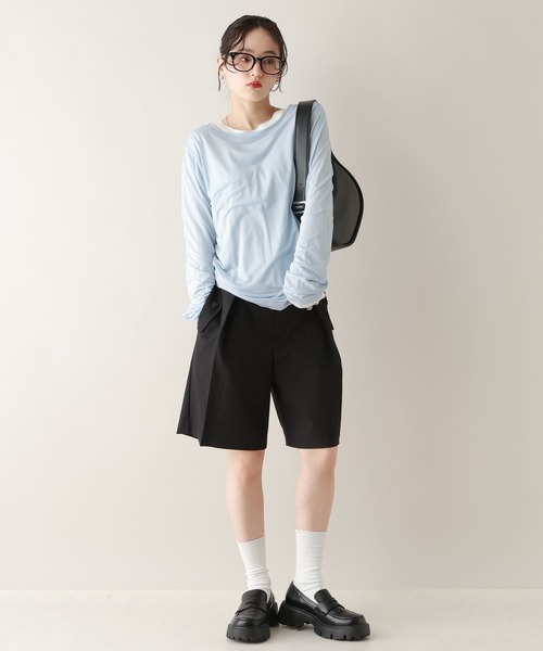 RAGEBLUE（レイジブルー）の「カラーシアーボートネックロンT（Tシャツ/カットソー・レディース・ライトブルー/グレー/ホワイト/ライトピンク・FREE）」の21枚目の写真