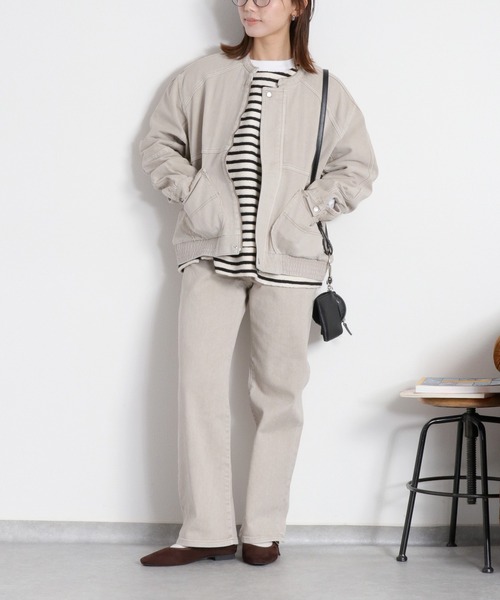 cepo(セポ)の「〈セットアップ対応可能〉ワークデニムジップブルゾン(デニムジャケット・レディース・ベージュ/ブルー系2・M)」の21枚目の写真