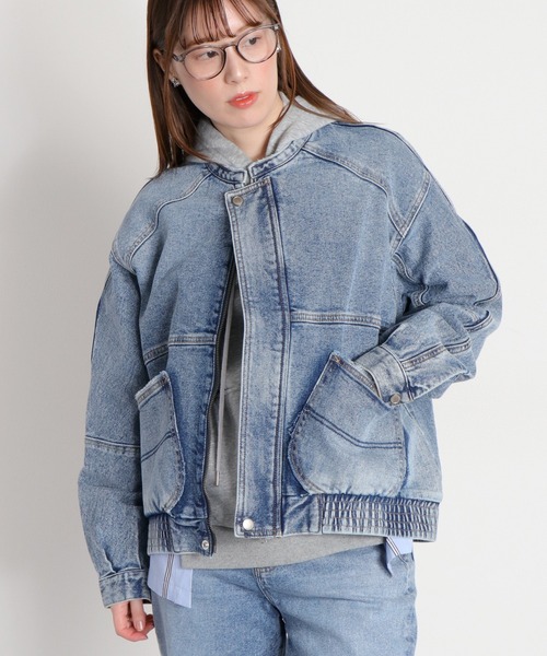 cepo(セポ)の「〈セットアップ対応可能〉ワークデニムジップブルゾン(デニムジャケット・レディース・ベージュ/ブルー系2・M)」の19枚目の写真