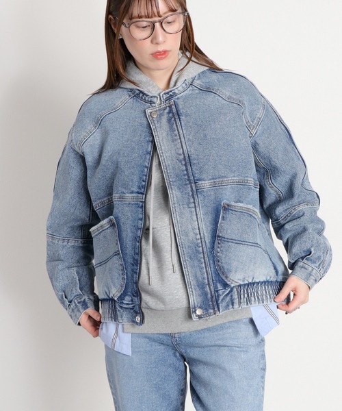 cepo(セポ)の「〈セットアップ対応可能〉ワークデニムジップブルゾン(デニムジャケット・レディース・ベージュ/ブルー系2・M)」の20枚目の写真