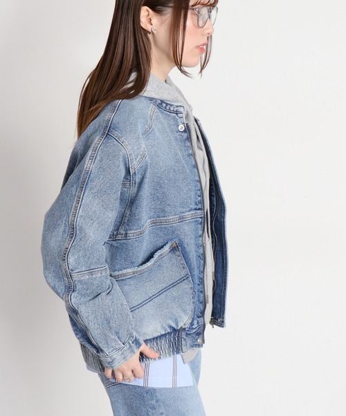 cepo(セポ)の「〈セットアップ対応可能〉ワークデニムジップブルゾン(デニムジャケット・レディース・ベージュ/ブルー系2・M)」の17枚目の写真