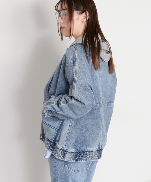 cepo(セポ)の「〈セットアップ対応可能〉ワークデニムジップブルゾン(デニムジャケット・レディース・ベージュ/ブルー系2・M)」の14枚目の写真