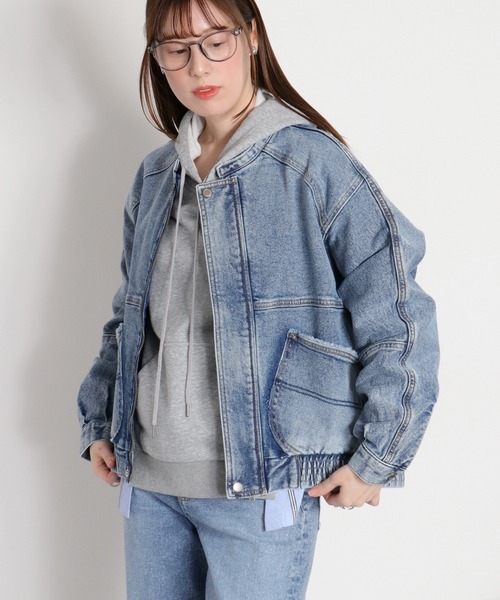 cepo(セポ)の「〈セットアップ対応可能〉ワークデニムジップブルゾン(デニムジャケット・レディース・ベージュ/ブルー系2・M)」の12枚目の写真