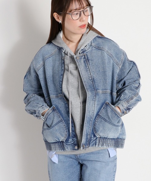 cepo(セポ)の「〈セットアップ対応可能〉ワークデニムジップブルゾン(デニムジャケット・レディース・ベージュ/ブルー系2・M)」の11枚目の写真