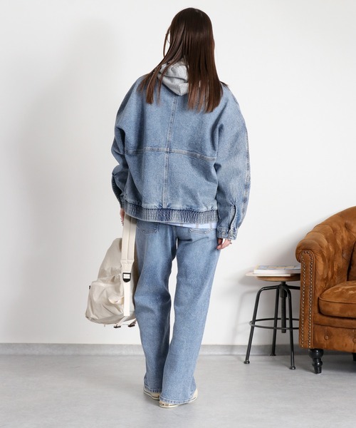 cepo(セポ)の「〈セットアップ対応可能〉ワークデニムジップブルゾン(デニムジャケット・レディース・ベージュ/ブルー系2・M)」の6枚目の写真