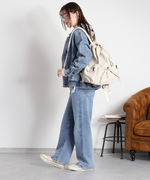 cepo(セポ)の「〈セットアップ対応可能〉ワークデニムジップブルゾン(デニムジャケット・レディース・ベージュ/ブルー系2・M)」の5枚目の写真