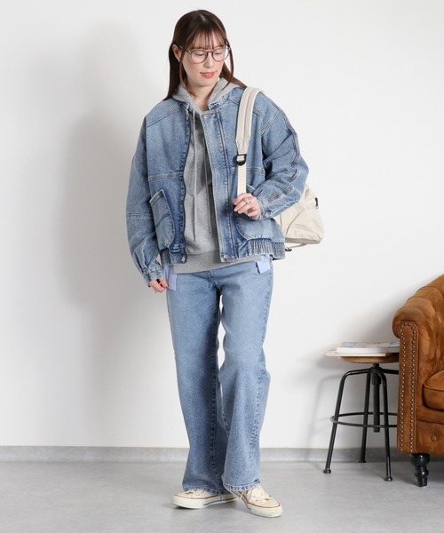 cepo(セポ)の「〈セットアップ対応可能〉ワークデニムジップブルゾン(デニムジャケット・レディース・ベージュ/ブルー系2・M)」の8枚目の写真