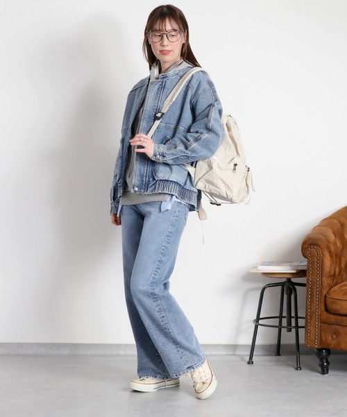 cepo(セポ)の「〈セットアップ対応可能〉ワークデニムジップブルゾン(デニムジャケット・レディース・ベージュ/ブルー系2・M)」の4枚目の写真