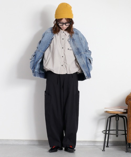 cepo(セポ)の「〈セットアップ対応可能〉ワークデニムジップブルゾン(デニムジャケット・レディース・ベージュ/ブルー系2・M)」の9枚目の写真