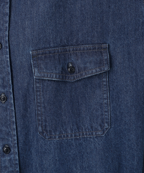 JOURNAL STANDARD relume(ジャーナルスタンダード レリューム)の「《追加5》9oz デニムワークシャツ(シャツ/ブラウス・レディース・ブルー/ネイビー・FREE)」の7枚目の写真