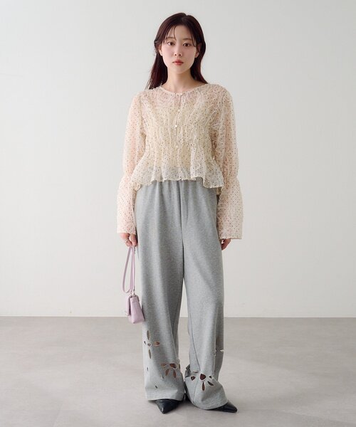 Kastane（カスタネ）の「【2WAY】ドットウェーブチュールブラウス（シャツ/ブラウス・レディース・ブラック/アイボリー・FREE）」の8枚目の写真