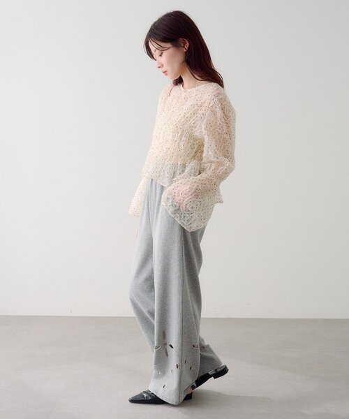 Kastane（カスタネ）の「【2WAY】ドットウェーブチュールブラウス（シャツ/ブラウス・レディース・ブラック/アイボリー・FREE）」の9枚目の写真